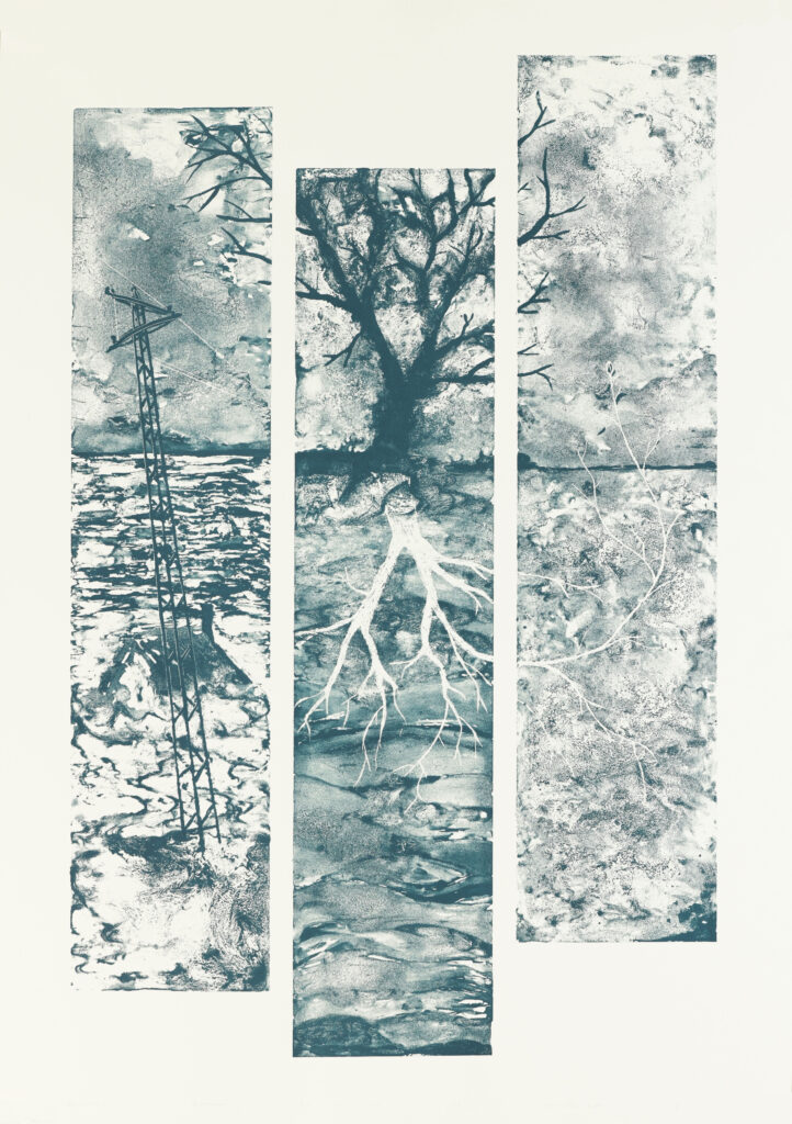 Peter Öllinger: Aggregatzustände, Siebdruck _2023, 100x70 cm