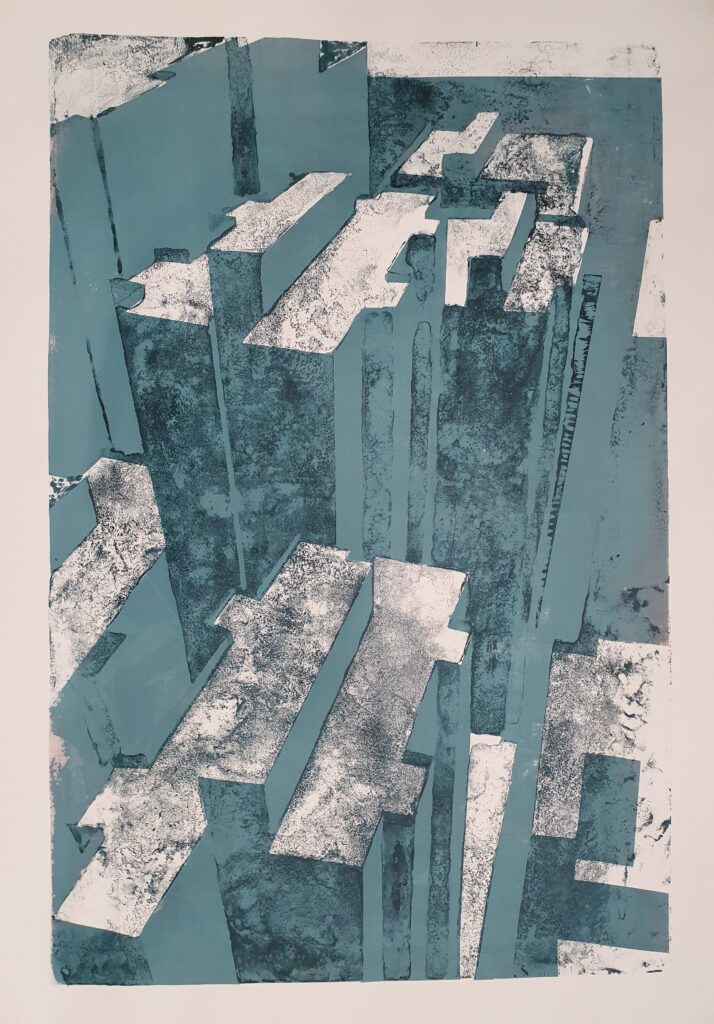 Peter Öllinger: panel forest, silkscreen, 100 x 70 cm, 2024